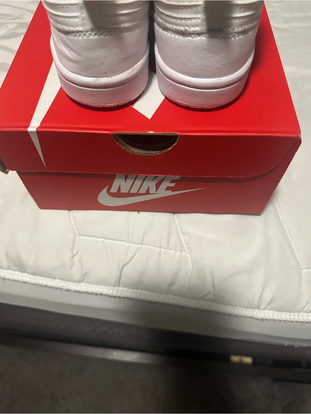 Nike Kids White High-Top Lace & Strap Sneakers